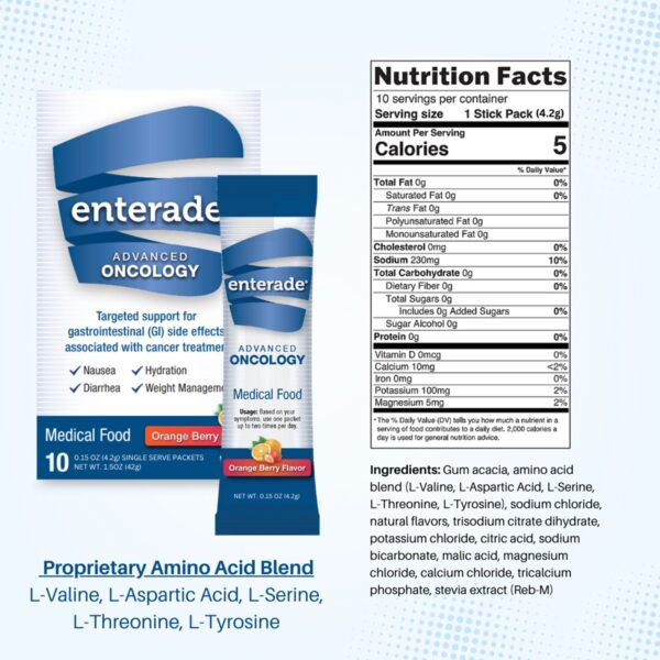 enterade® Advanced Oncology Orange-Berry Medical Food Powder - Single Serve Packets for Cancer Treatment Support - Image 3