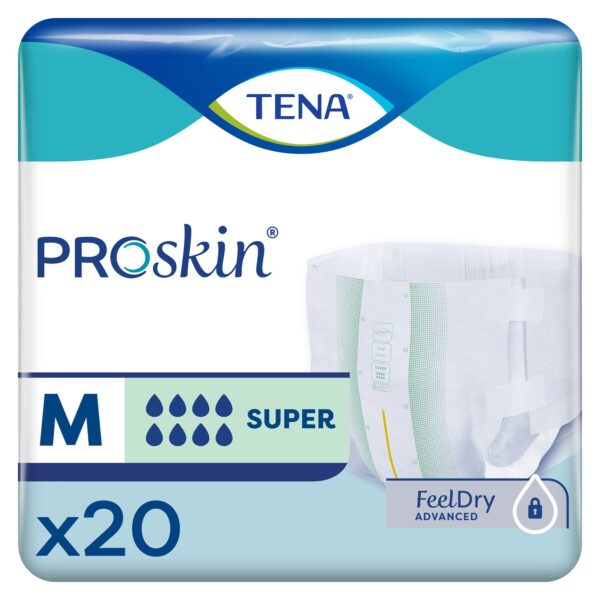 TENA ProSkin Super Medium Incontinence Briefs - Heavy Absorbency, Refastenable Tabs, Cloth-Like Topsheet, 34-47 Inch Hip - Image 2