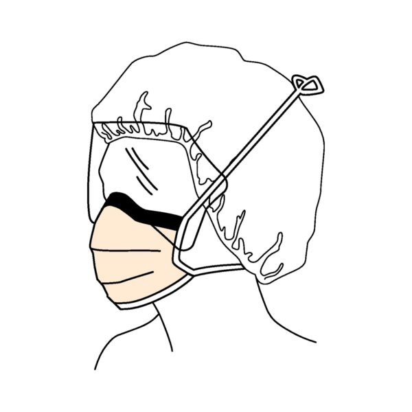 FluidShield Surgical Mask with Eye Shield – ASTM F2100 Level 3, PFE 99%, BFE 99%, Orange, Anti-Fog Wraparound Visor, Tie Closure, NonSterile - Image 5