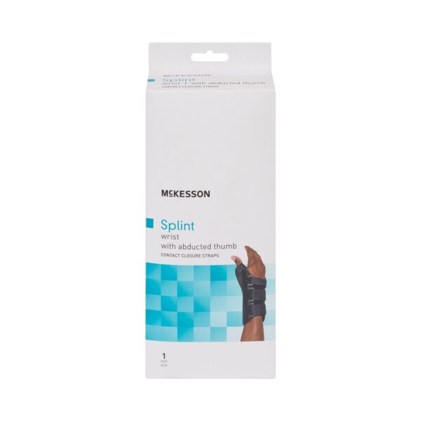 McKesson Left Wrist Splint with Abducted Thumb, Extra Small - Supports Wrist and Thumb with Adjustable Aluminum Stays - Image 3