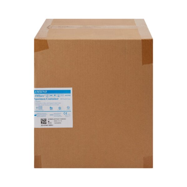 AMSure® 4 oz. Sterile Specimen Container with Green Cap and Tamper-Evident Label - Image 2