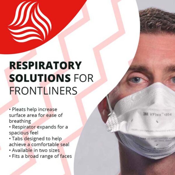 3M™ VFlex™ Medical N95 Respirator Mask, Flat Fold, White (50 per Box, 8 Boxes per Case) - Image 6