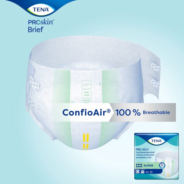 TENA® ProSkin™ Super Large Incontinence Briefs - Heavy Absorbency with Refastenable Tabs, Cloth-like Topsheet, Green, 48-59 Inch Hip, Case of 80 - Image 7