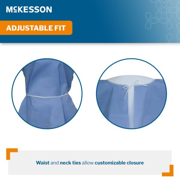 McKesson SMS Fluid Resistant Patient Exam Gown - Unisex, One Size Fits Most - Image 3