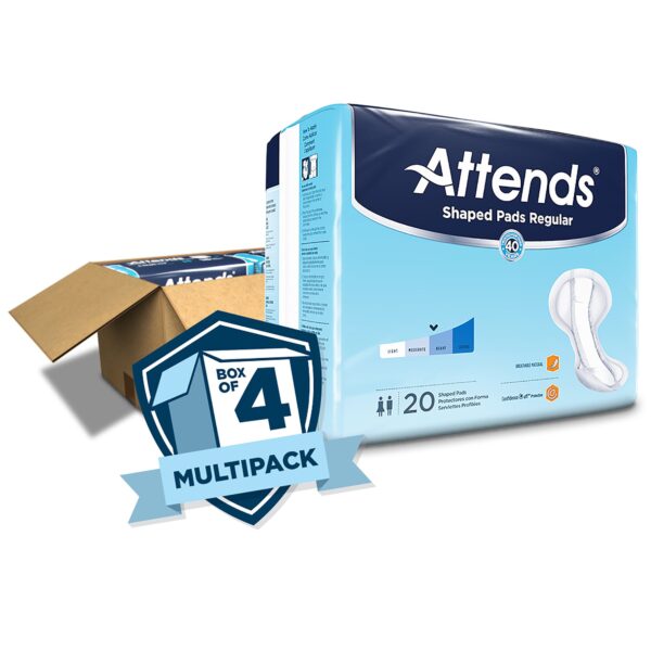 Attends Shaped Bladder Control Pads for Heavy Incontinence - 12 x 25.2 Inches, One Size Fits Most (20 Pack) - Image 5