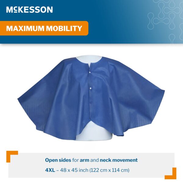 McKesson 16-1111-4XL Extra Large Blue Exam Cape for Mammography and Upper-Body Procedures - Image 2