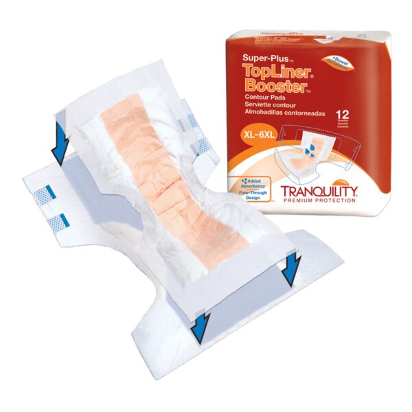 Tranquility Top Liner Contour Super Plus Incontinence Booster Pad, 14 x 32 Inches, Heavy Absorbency - Image 3