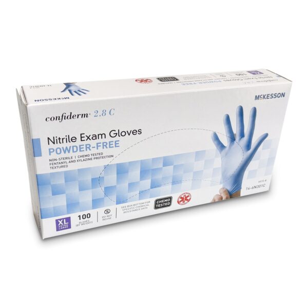 McKesson Confiderm® 2.8 C Nitrile Exam Gloves, Extra Large, Ocean Blue - Image 6