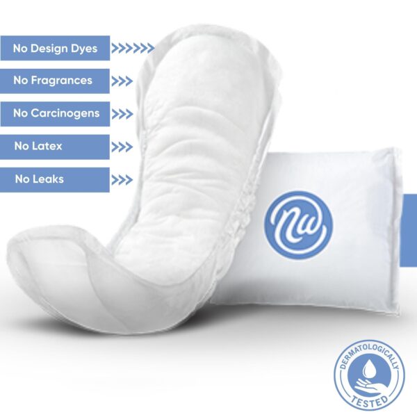 Nexwear Maximum Regular Bladder Control Pads – Heavy Absorbency, 12-Inch Length, Cloth-Like Feel, Unisex Adult Incontinence Pads - Image 2
