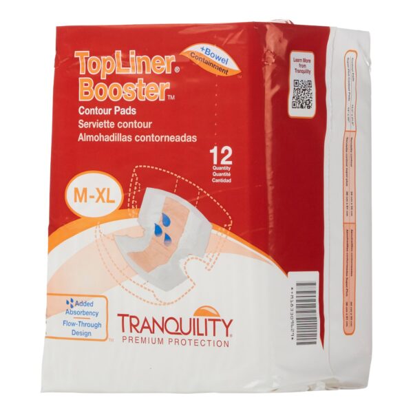 Tranquility® Top Liner® Contour Heavy Absorbency Incontinence Booster Pad – 13.5 x 21.5 Inches, One Size Fits Most, White Cloth-Like Backsheet, Pack of 10 - Image 4