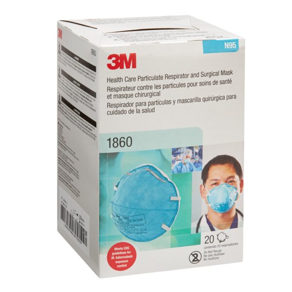 3M™ Particulate Respirator / Surgical Mask N95 Medical Mask, Model 1860 - Image 4