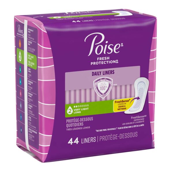 Poise® Fresh Protection Long Length Light Absorbency Bladder Control Pads for Women, 8.5 Inch - 44 Count - Image 3