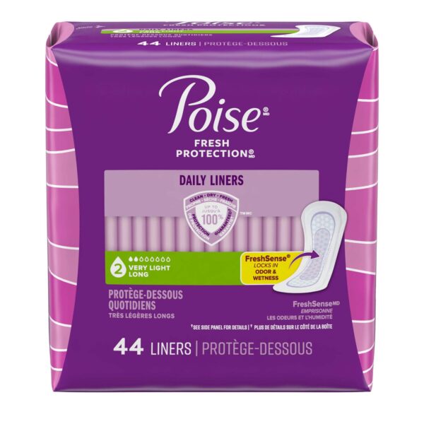 Poise® Fresh Protection Long Length Light Absorbency Bladder Control Pads for Women, 8.5 Inch - 44 Count - Image 5