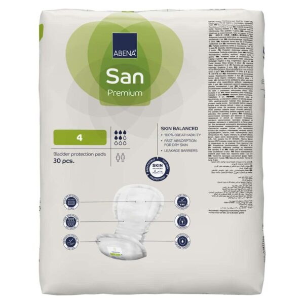 Abena® San Premium Size 4 Bladder Control Pads - Moderate Absorbency, 30-Pack - Image 6