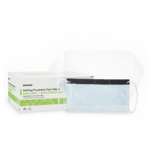 McKesson Procedure Mask with Eye Shield, ASTM Level 3, Anti-Fog, Blue, Part #91-2600