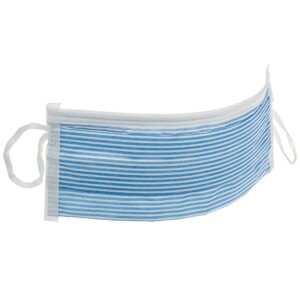 Critical Cover® PFL® Procedure Mask - Blue Stripe, Pleated, Earloops, NonSterile, 95% Bacterial Filtration, Fluid Resistant 80 mmHg, One Size Fits Most