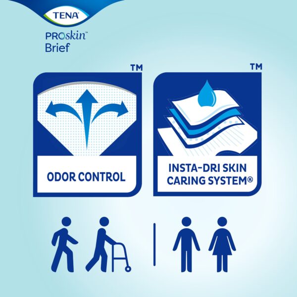 TENA® ProSkin™ Ultra Large Incontinence Briefs - Heavy Absorbency, Refastenable Tabs, Cloth-like Topsheet, Gray, 48-59 Inch Hip - Image 10