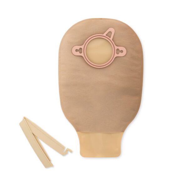 New Image™ 18204 Beige Colostomy Pouch with Blue Match - 9 inch Drainable 2-Piece System - Image 2