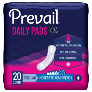 Prevail Daily Pads Moderate Bladder Control Pads - 10.6 Inch, 20 Count