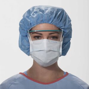 THE LITE ONE Surgical Mask with 3-Layer Fabric, Blue, Pleated Design, Tie Closure, NonSterile, 300 Count