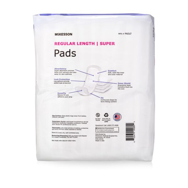 McKesson Super Moderate Absorbency Bladder Control Pad - 10 Inch Length, 6-Pack - Image 2
