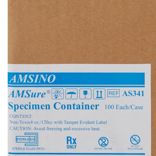 AMSure® 4 oz. Sterile Specimen Container with Green Cap and Tamper-Evident Label - Image 3