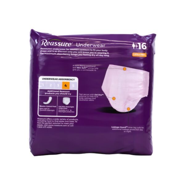 Reassure® Maximum Heavy Absorbency X-Large Female Disposable Pull-On Underwear, Cloth-Like Backing - Image 6