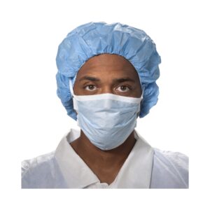 Soft Touch II Pleated Surgical Mask with Tie Closure, Blue, 50 Count