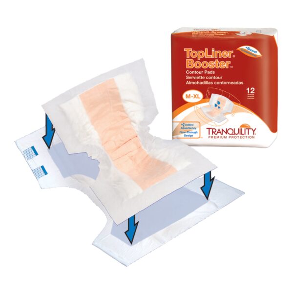 Tranquility® Top Liner® Contour Heavy Absorbency Booster Pad – 13.5 x 21.5 inches, Unisex Adult Incontinence Pad - Image 2