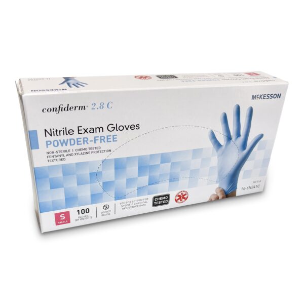 McKesson Confiderm® 2.8C Nitrile Exam Gloves, Small, Ocean Blue - Image 6