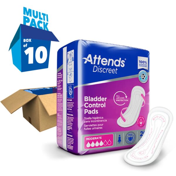 Attends® Discreet Women's Moderate Bladder Control Pad - 10.5 Inch Length, 20 Count - Image 6