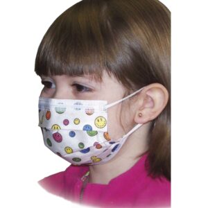 Precept® Children's Mask with Happy Face Print – Pediatric Procedure Mask for Kids 3-12