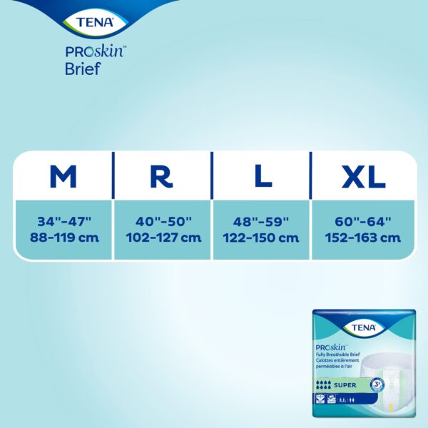 TENA® ProSkin™ Super Large Incontinence Briefs - Heavy Absorbency with Refastenable Tabs, Cloth-like Topsheet, Green, 48-59 Inch Hip, Case of 80 - Image 5