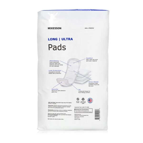 McKesson Ultra Heavy Absorbency Bladder Control Pad, 14 Inch - Unisex Disposable Incontinence Pad - Image 2