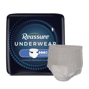 Reassure® Maximum Heavy Absorbency Male Incontinence Underwear - Medium, Cloth-Like Backing, Tear-Away Seams