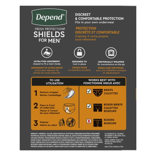 Depend® Shields for Men Light Bladder Control Pads – Discreet, Comfortable, and Reliable Protection - Image 5