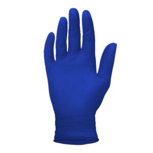 NitraSoft 250 MG5254 X-Large Cobalt Blue Nitrile Exam Gloves with Textured Fingertips and Beaded Cuff