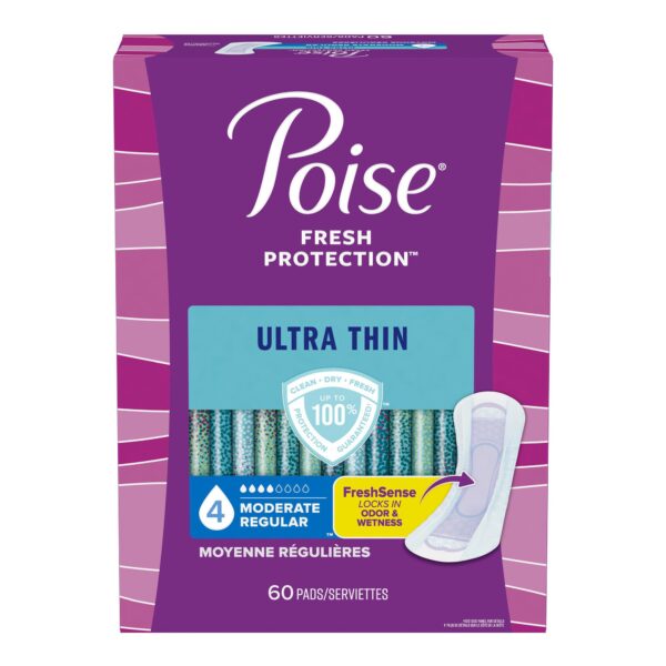 Poise® Fresh Protection™ Ultra Thin Moderate Bladder Control Pads, Regular Length, 60 Pack - Image 3