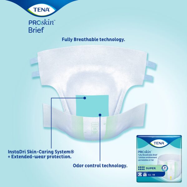 TENA® ProSkin™ Super X-Large Incontinence Briefs (20/Bag, 4 Bags/Case) - Image 8