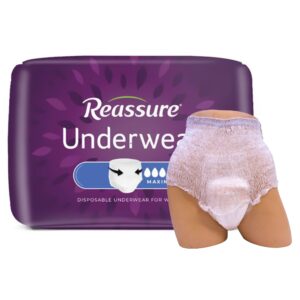 Reassure® Maximum Heavy Absorbency Disposable Adult Female Incontinence Underwear, Large, White