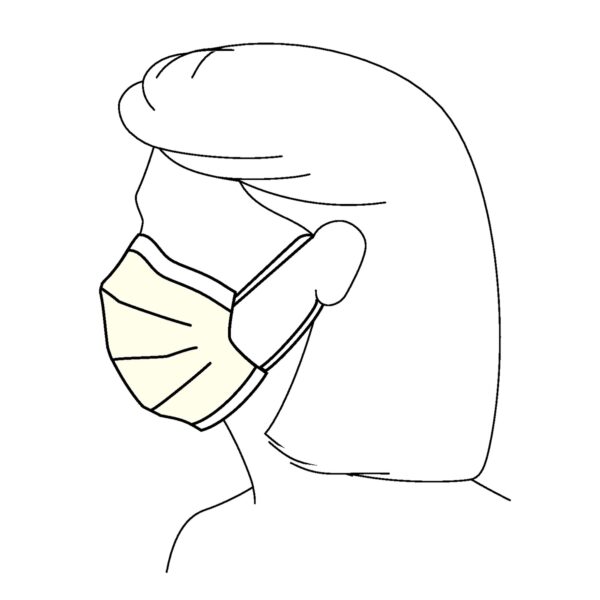 Halyard Pleated Procedure Mask with Earloops, 97% Particle Filtration, Yellow, One Size - Image 3