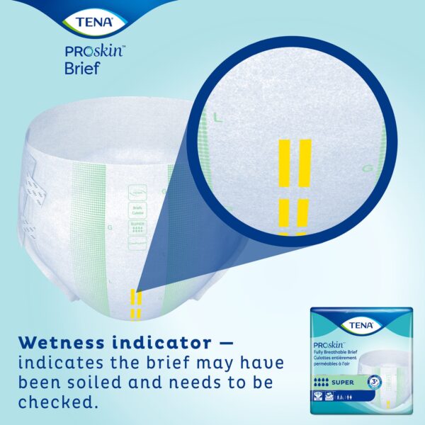 TENA ProSkin Super Large Incontinence Briefs - Heavy Absorbency, Refastenable Tabs, Cloth-Like Topsheet, Green, 48-59 Inch Hip, 20 Count - Image 9