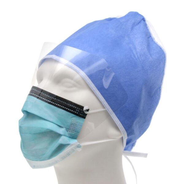 Cardinal Health™ Secure-Gard Procedure Mask with Eye Shield - ASTM Level 3 Anti-Fog Foam, Blue, 25 Pack - Image 2