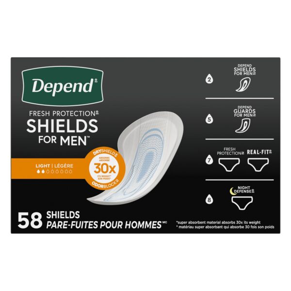 Depend Shields for Men Light Bladder Control Pads - Pack of 58 - Image 6