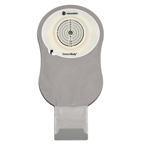Esteem Body™ 423652 Drainable Ostomy Pouch with Convex, Trim to Fit, 11 Inch Length, 10-45mm Stoma Size, Transparent, NonSterile, 10 Per Box - Image 2