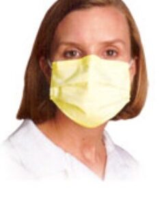 Precept® Medical Procedure Mask with BFE 95% and PFE >95%, Earloops, Yellow, 1 Size