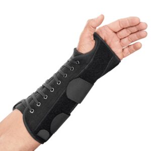 Apollo Universal 10656 Left Hand Wrist Brace with Dual-Pull Lace Closure - Black, 10 Inch