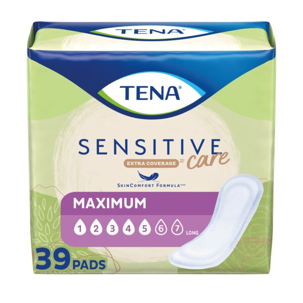 TENA Sensitive Care Maximum Extra Coverage Long Bladder Control Pad – 15 Inch for Women - Image 2