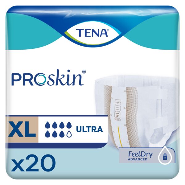 TENA® ProSkin™ Ultra X-Large Incontinence Briefs – Heavy Absorbency with Refastenable Tabs, Cloth-Like Topsheet, Gray, 60-64 Inch Hip - Image 2
