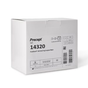 Precept FluidGard 160 Surgical Masks with Anti-Fog Foam, 300 Count